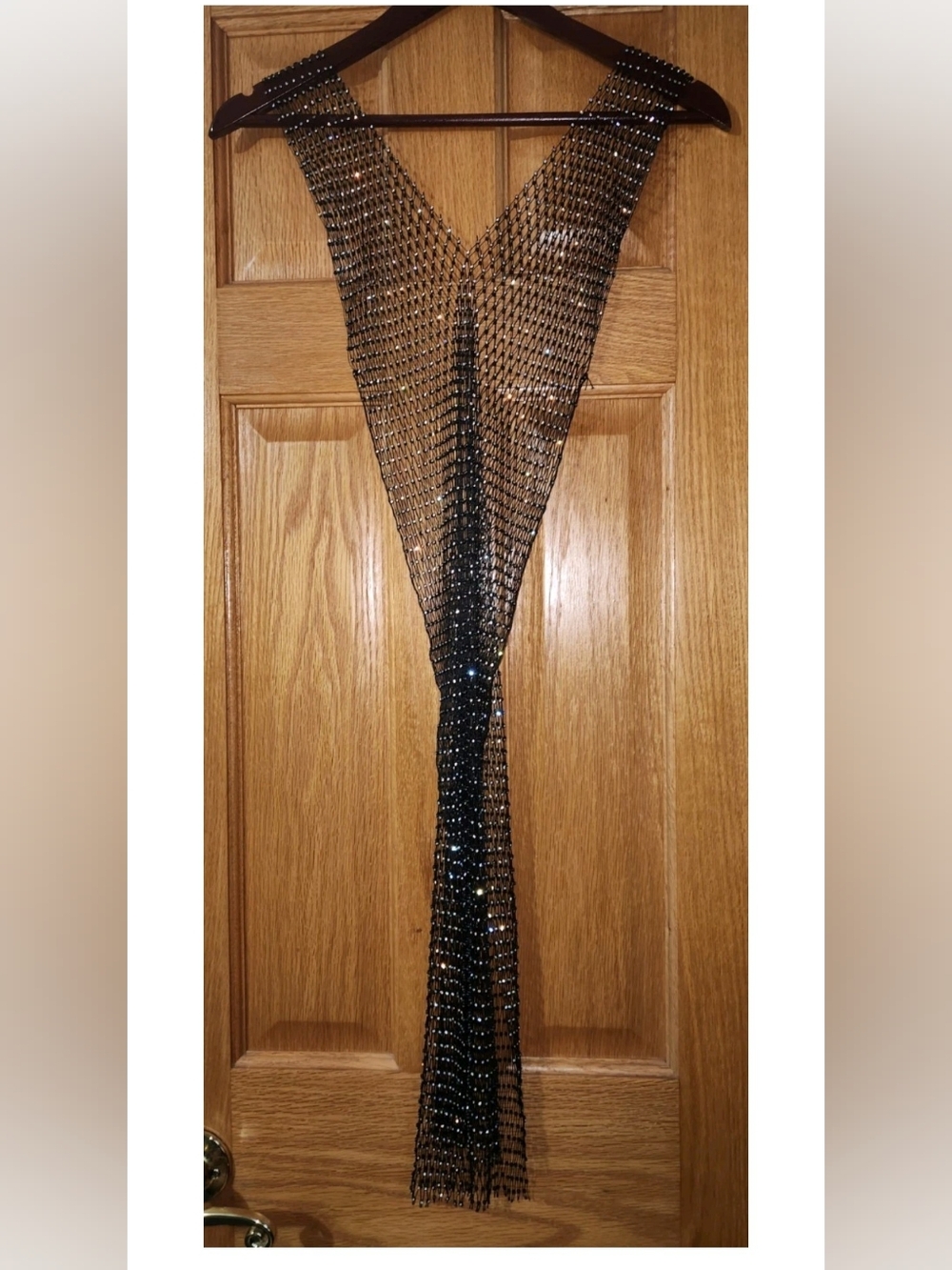 Black Sheer Mesh Rhinestone Dress Tunic Cover-up Women's Sz S/M Sparkly Nigh Out
